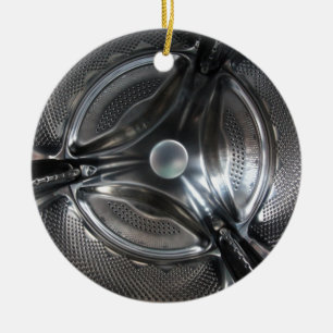Fisheye Tvättar Maskin Drum inuti Julgransprydnad Keramik