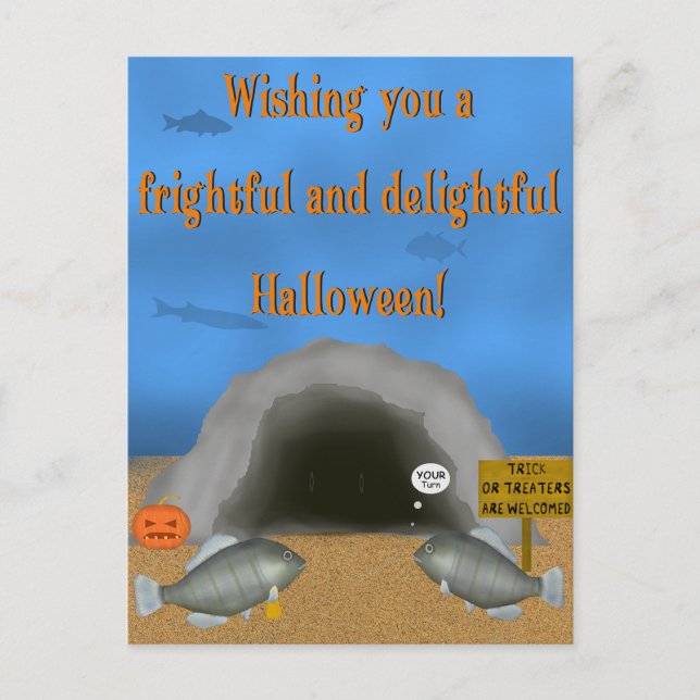 FishFolkArt 2023 Halloween-kort Vykort (Framsida)