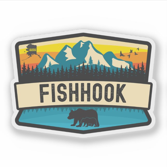 Fishhook, Alaska Klistermärken (Framsida)