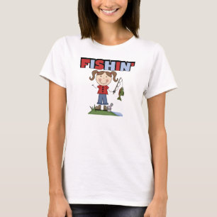 Fishin flickaT-tröja och gåvor Tee Shirt
