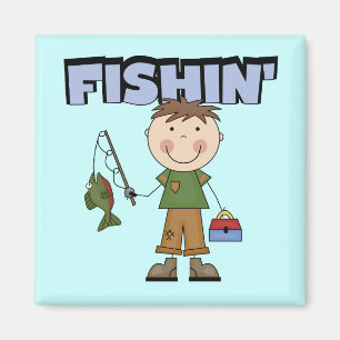Fishin pojkeTshirts och gåvor Magnet