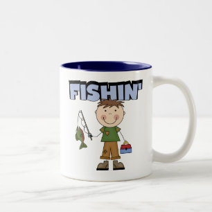 Fishin pojkeTshirts och gåvor Två-Tonad Mugg