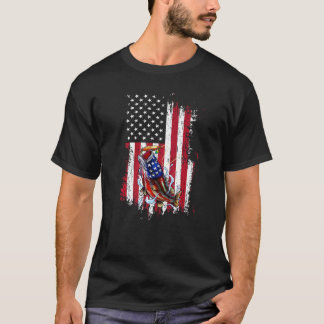 Fishing American Flag Vintage Usa Fisherman T Shirt