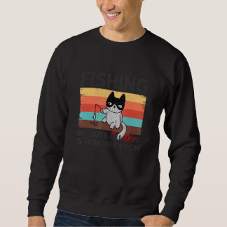 Fishing Because Murder Is Frowned Upon Funny Fishe Lång Ärmad Tröja