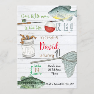Fishing Birthday Invitation, Fishing Invitation Inbjudningar