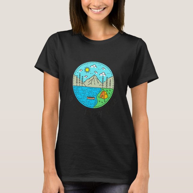 Fishing Boating Camping  My Happy Place Lake Lure T Shirt (Framsida)