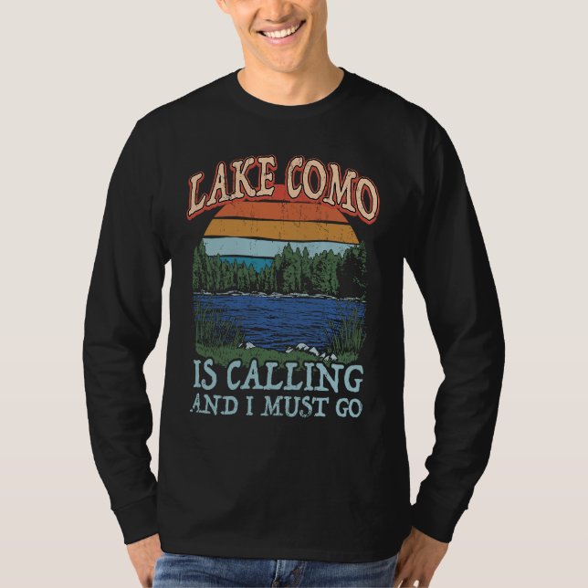 Fishing Boating Camping Retro Lake Vacation Lake C T Shirt (Framsida)