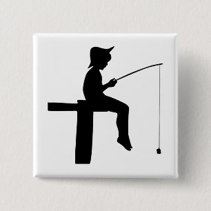 Fishing Boy Silhouette Knapp