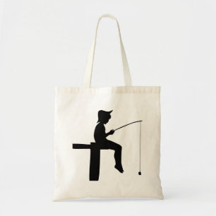 Fishing Boy Silhouette Tygkasse