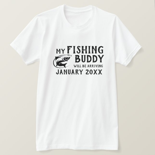 "Fishing Buddy" Baby-meddelande T-Shirt (Design framsida)