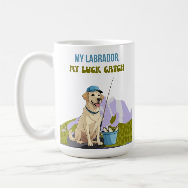 Fishing Buddy – Labrador Retriever Edition Kaffemugg (Vänster)