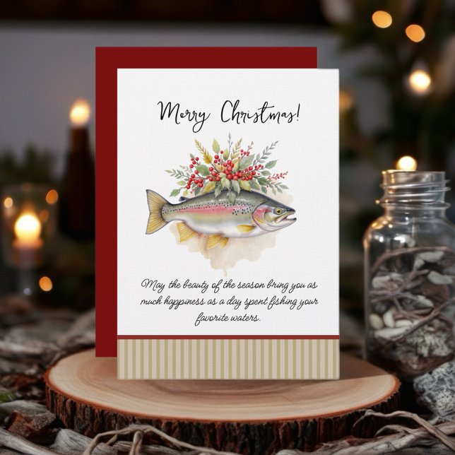 Fishing Christmas Helgkort (Celebrate the holiday season with our Fishing-Themed Christmas Cards collection! )