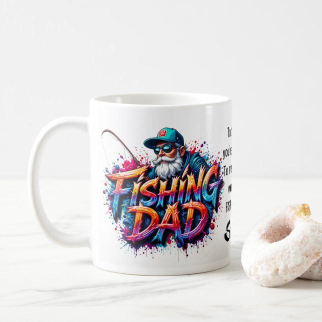 Fishing Dad Fisherman Graffiti Quote Kaffemugg (Med munk)