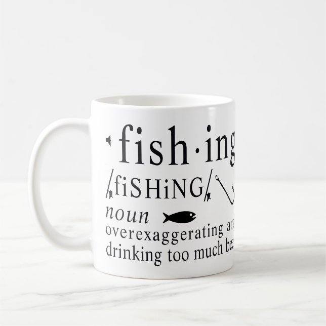 Fishing Definition Beer Exaggeration Hooks Humor Kaffemugg (Vänster)