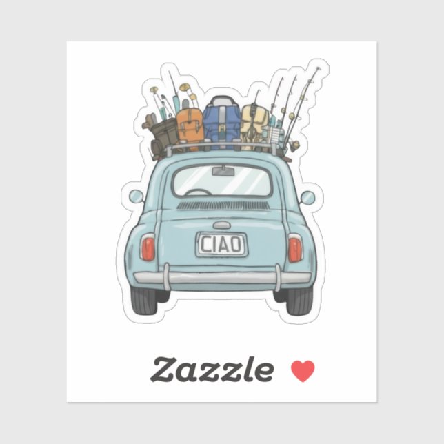 Fishing Fiat Car Klistermärken (Ark)