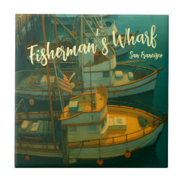 Fishing Fleet at Fisherman’s Wharf, San Francisco Kakelplatta