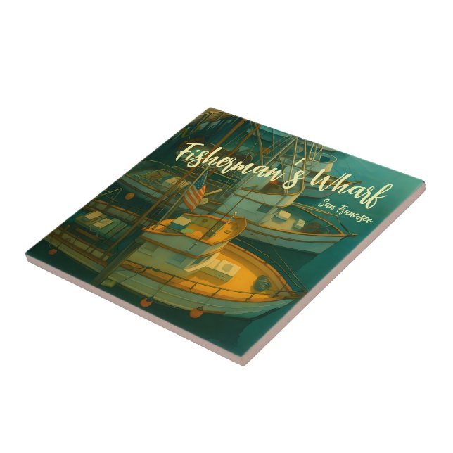 Fishing Fleet at Fisherman’s Wharf, San Francisco Kakelplatta (Sidan)