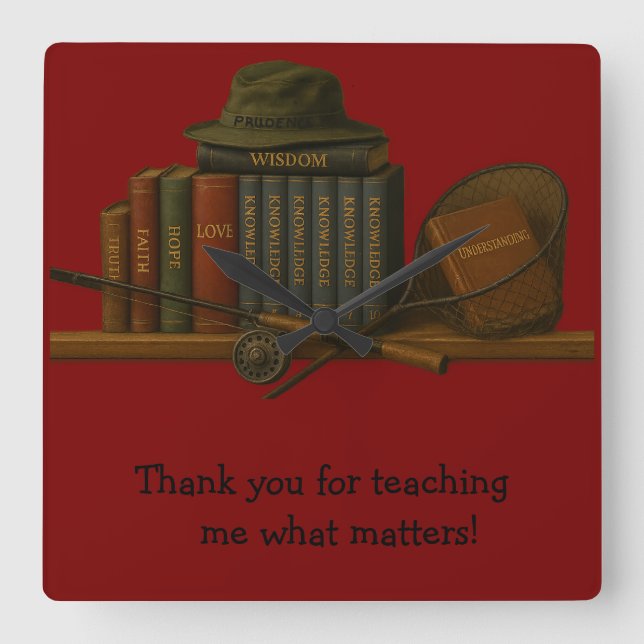 Fishing for Understanding  Fyrkantig Klocka (Framsida)