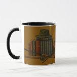 Fishing for Understanding Mugg<br><div class="desc">A beautiful design of a bookshelf with the books, Truth, Faith, Hope, Love, Knowledge, Wisdom and just caught by the savvy fisherman, Prudence, is the book of "Understanding" in his fishing net. This coffee mug would make a nice gift for a Christian person who loves reading the word and fishing....</div>