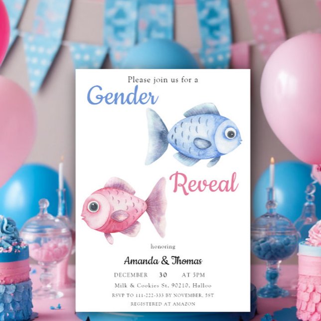 Fishing Gender Reveal Inbjudningar (Skapare uppladdad)