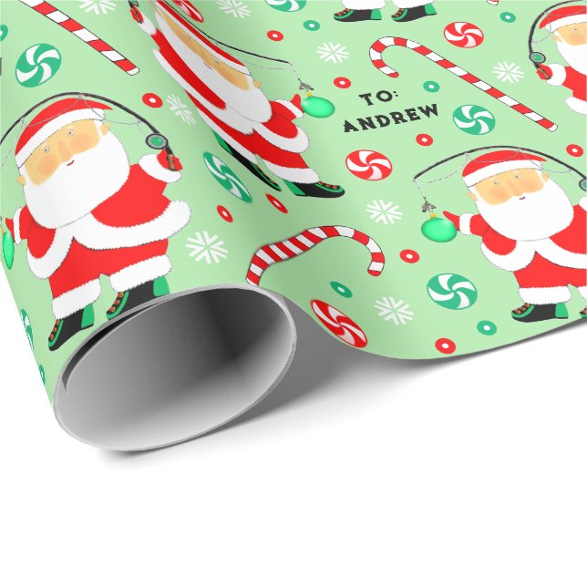Fishing Holiday Gift Presentpapper (Rullad Hörn)