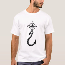Fishing Hook Compass Tee- Nautical Adventure Style T Shirt