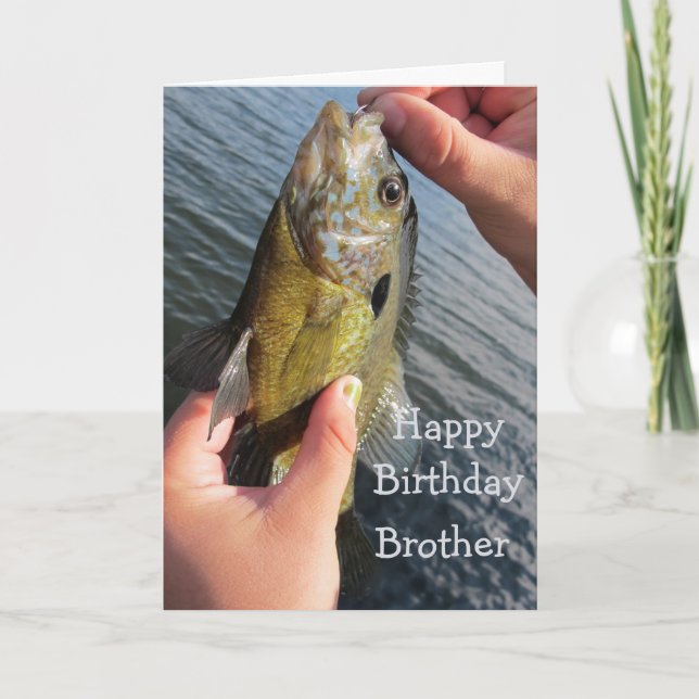 Fishing Humor Brother Birthday Fisherman Kort (Framsida)