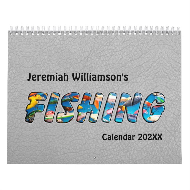 Fishing Images and Text on each page Kalender (Omslag)
