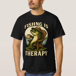 Fishing Is My Therapy-Relaxing Fish on Lake Chair T Shirt