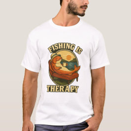 Fishing Is Therapy | Funny Fish Couch Art T Shirt