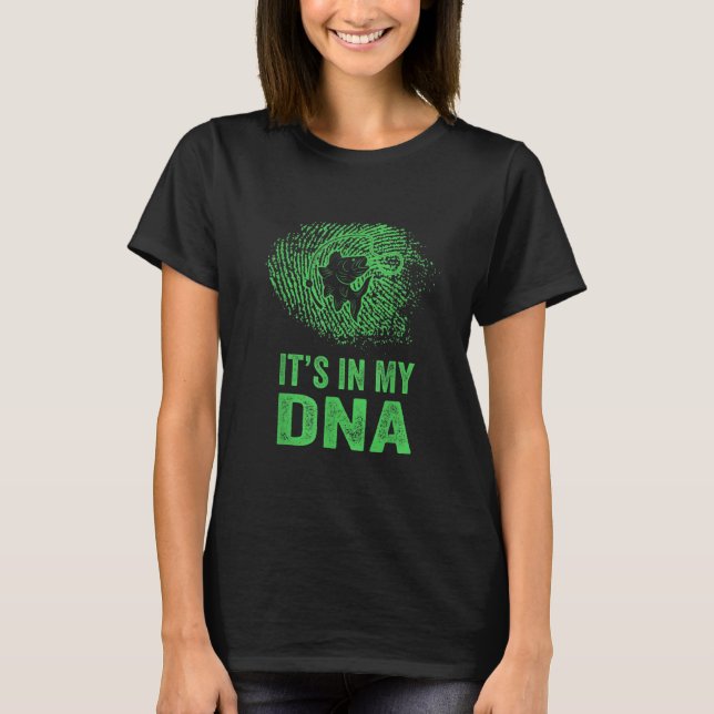 Fishing It's In My DNA Fingerprint T Shirt (Framsida)