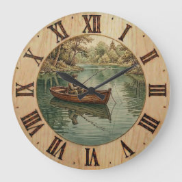 Fishing Lake- Wall Clock  Stor Klocka