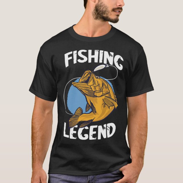 Fishing Legend Angel Legend Fishing Perch Fishing  T Shirt (Framsida)