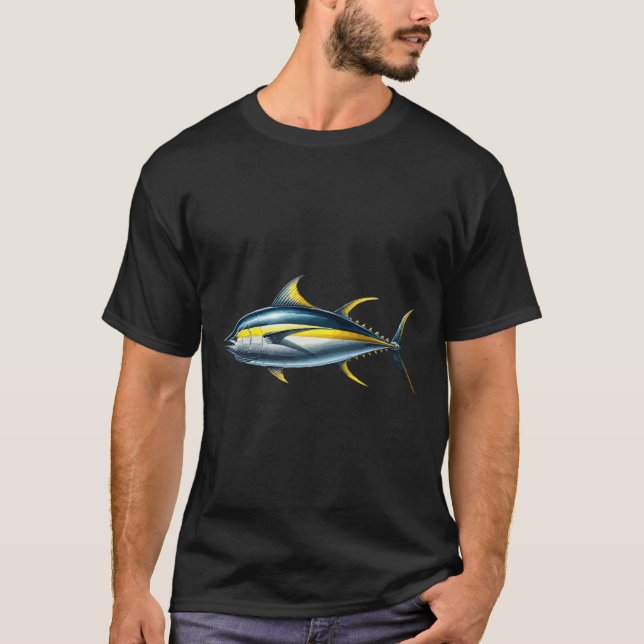 Fishing Lover Fish Graphic Design Yellowfin Tuna  T Shirt (Framsida)