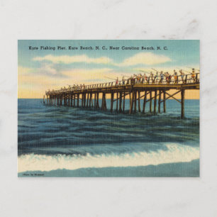 Fishing Pier, Kure-stranden, North Carolina Vykort