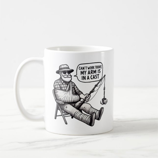 Fishing Pun Mug – Arm’s in a Cast Kaffemugg (Vänster)