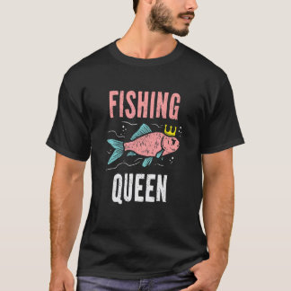 Fishing Queen Angler Sportfishing Girls Women Pink T Shirt