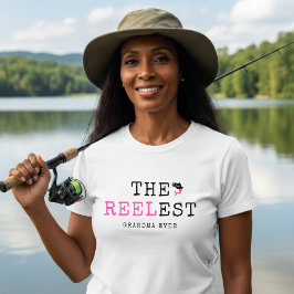 Fishing Reelest Grandma Ever Pink Fish T Shirt