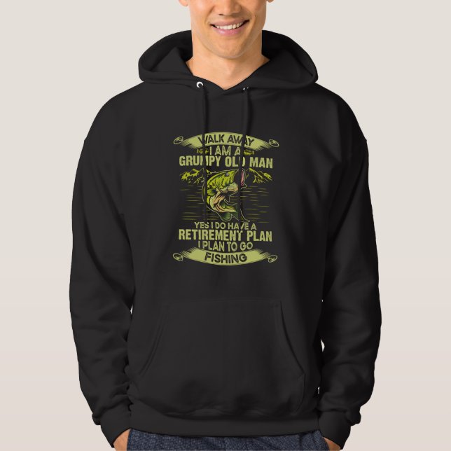 Fishing Retirement Plan for Men Hoodie (Framsida)