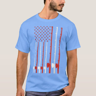 Fishing Rod American Flag 918 T Shirt