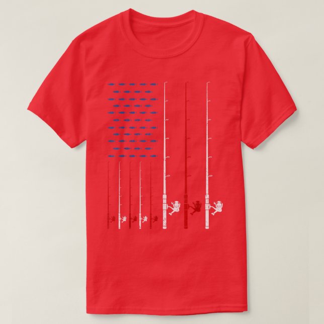 Fishing Rods American Flag 928  T Shirt (Design framsida)
