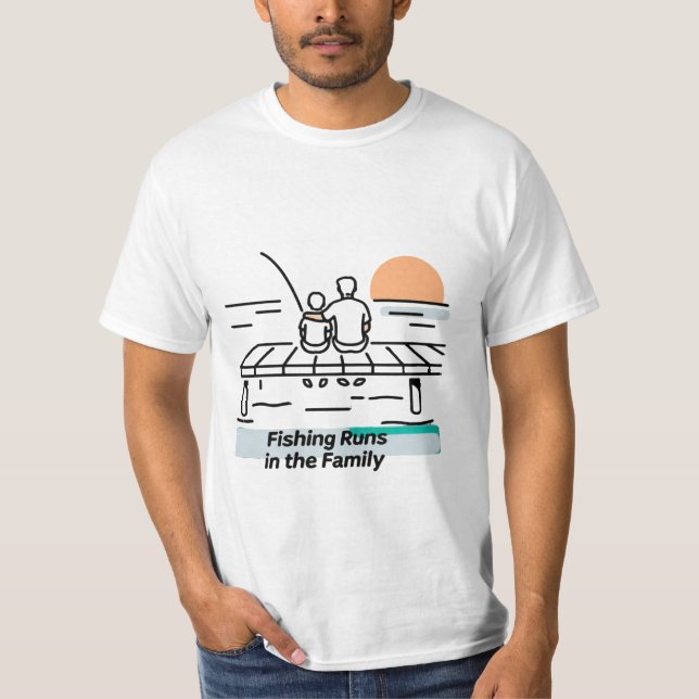 Fishing Runs in the Family – Dad & Son T Shirt (Framsida)