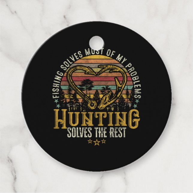 Fishing & Shed Hunter Antler Elk, Hjort Hunting Gåvor Etiketter (Framsida)