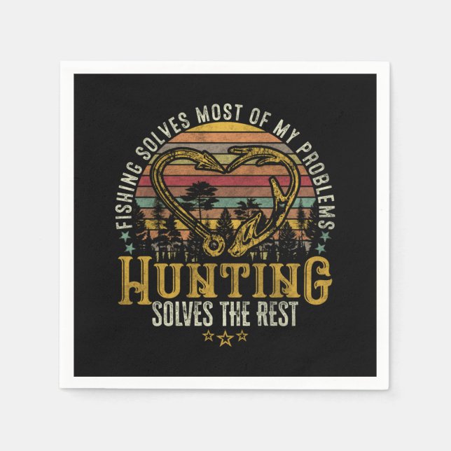 Fishing & Shed Hunter Antler Elk, Hjort Hunting Pappersservett (Framsidan)