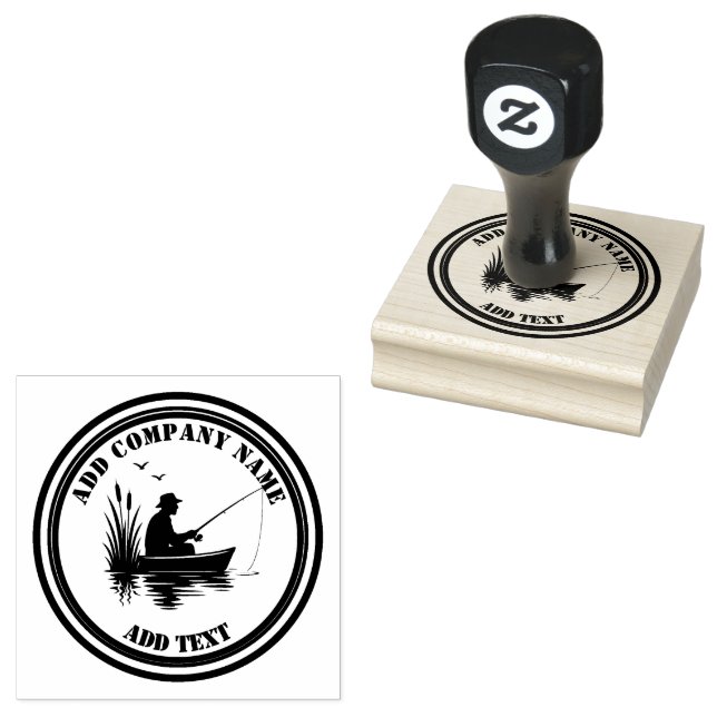 Fishing Silhouette Brand Logo Stämpel (Stämplad)