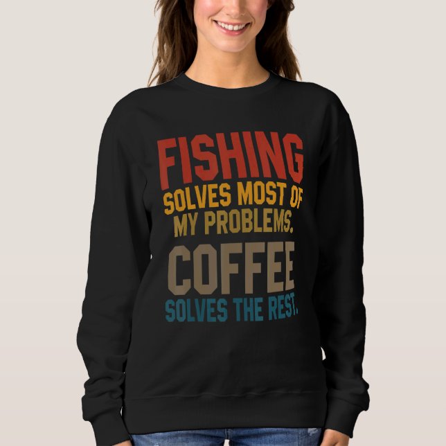 Fishing Solves My Problems Coffee   Flying Fisher  T Shirt (Framsida)