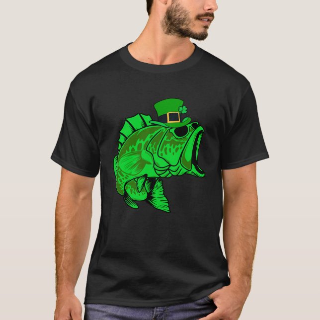 Fishing St Patrick s Day Irish Lucky Fishing For M T Shirt (Framsida)