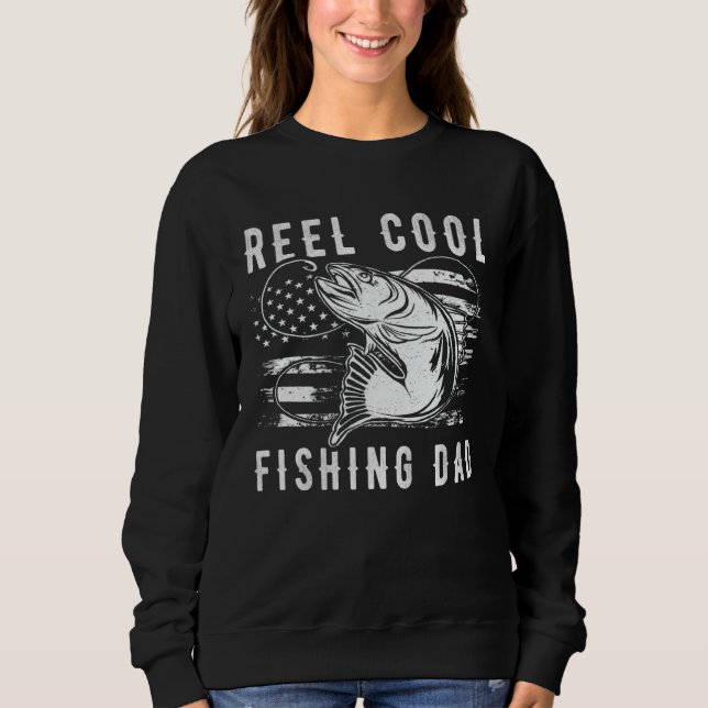 Fishing Stuff For Fathers Day Reel Cool Dad Americ T Shirt (Framsida)