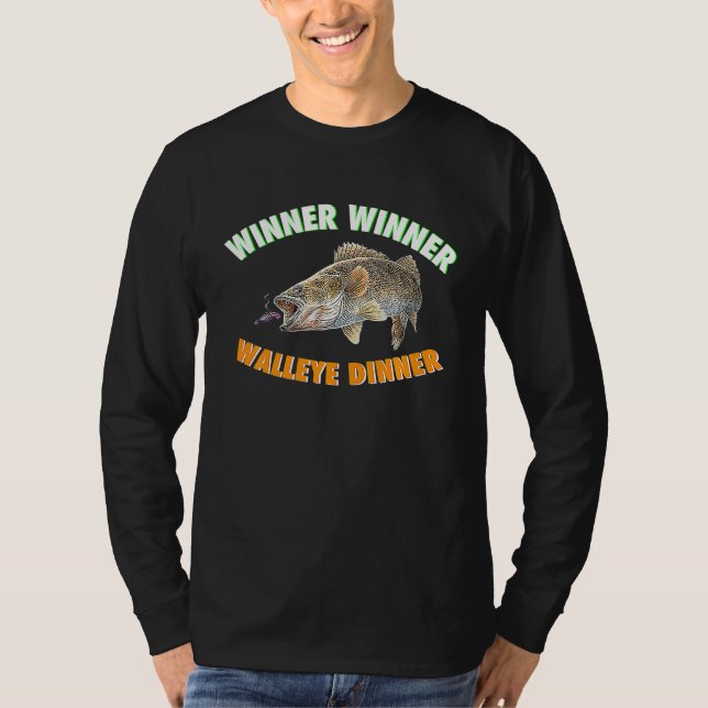 Fishing WINNER WINNER WALLEYE DINNER Fish Fry T Shirt (Framsida)
