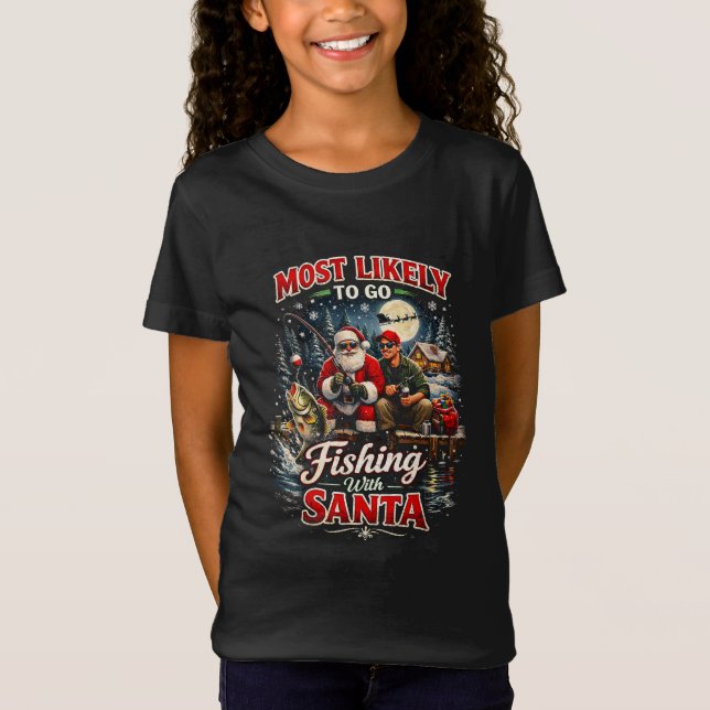 Fishing with Santa T Shirt (Framsida)